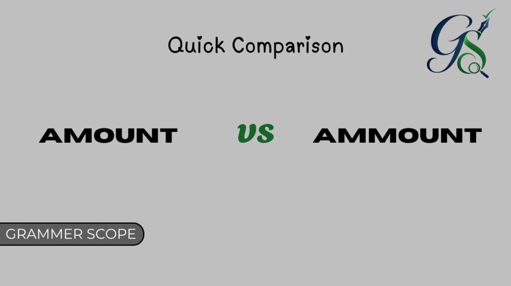 Amount vs Ammount