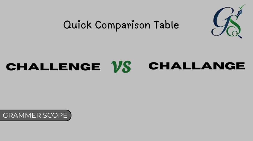 Challenge vs Challange