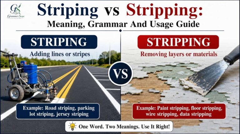 Striping vs Stripping: Meaning, Grammar And Usage Guide