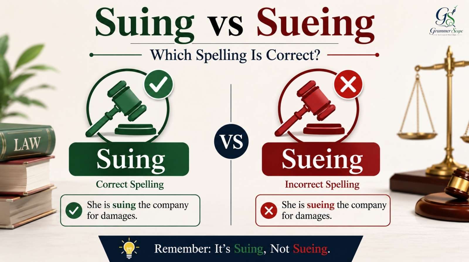 Suing or Sueing