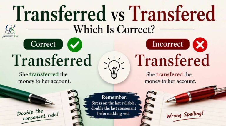 Transferred vs Transfered