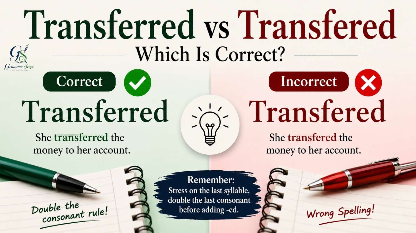 Transferred vs Transfered
