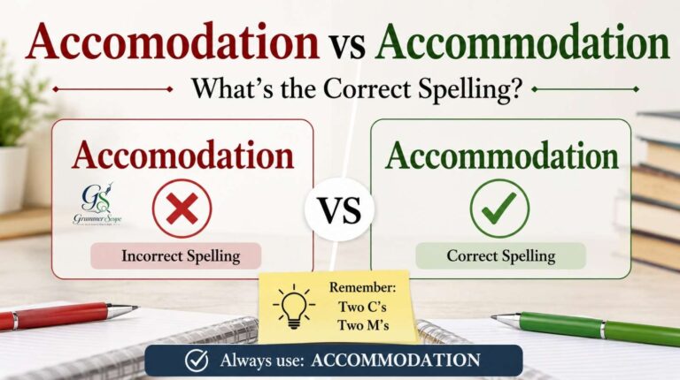 Accomodation vs Accommodation