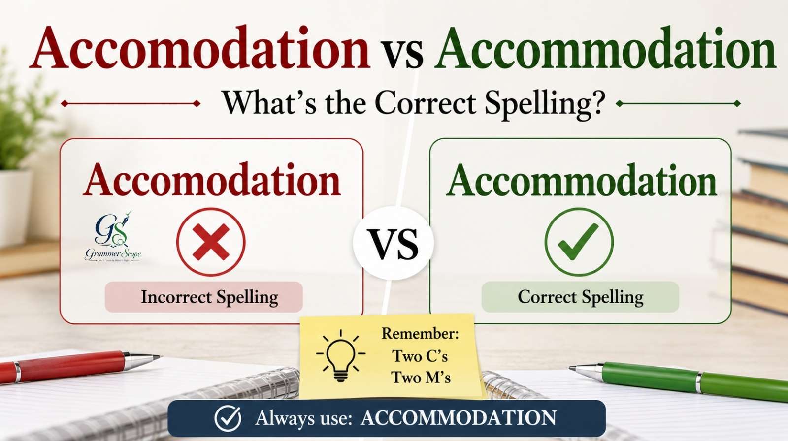 Accomodation vs Accommodation