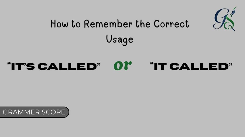 It’s Called or It Called