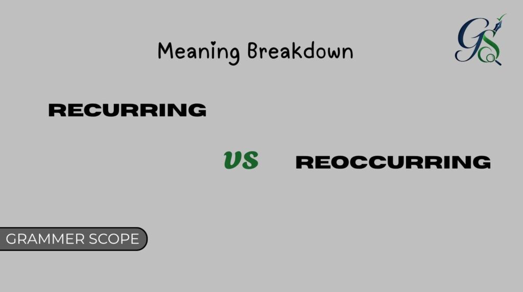 Recurring vs Reoccurring