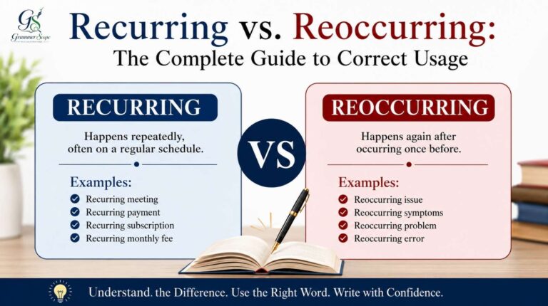 Recurring vs Reoccurring
