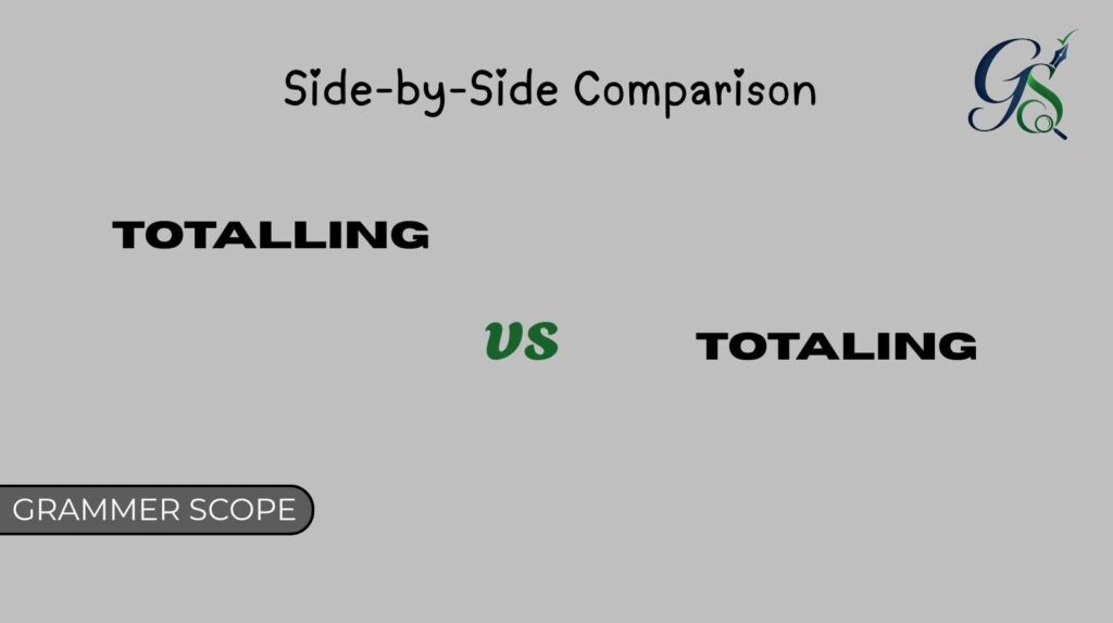Totalling vs Totaling