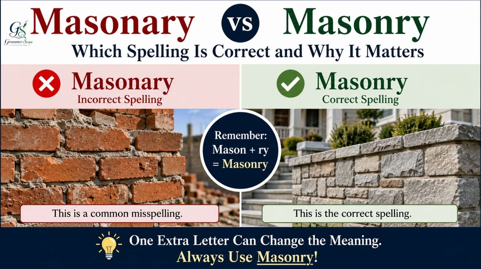 Masonary vs Masonry