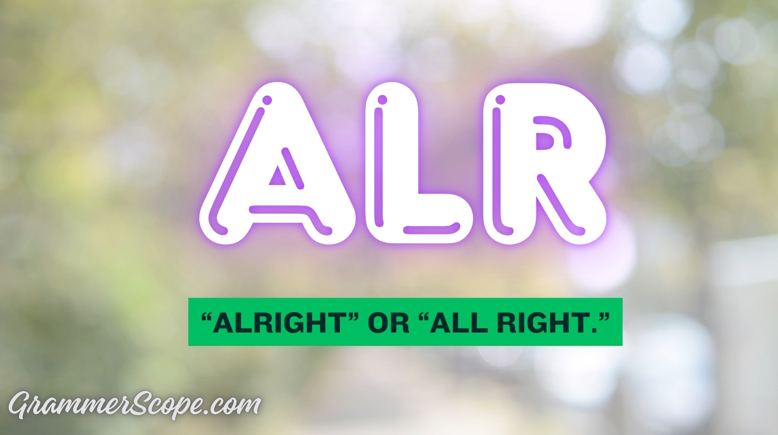 Alr Meaning