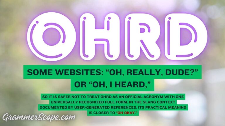 OHRD Meaning